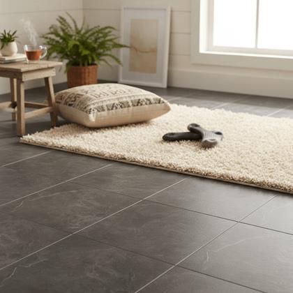 Obrázek z PVC samolepicí podlahové čtverce 30x30 cm - šedý mramor