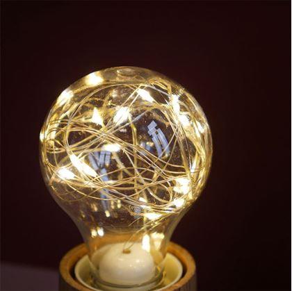 Obrázek z Dřevěná stolní lampa se žárovkou - neutrální světlo