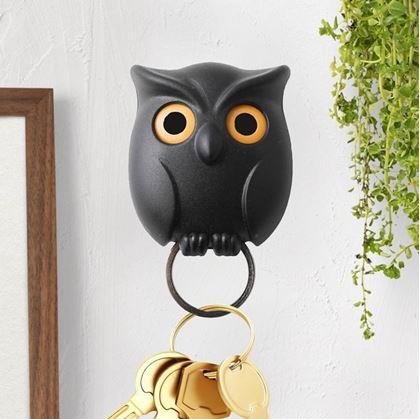 Obrázek z Magnetický držák na klíče - černá sova