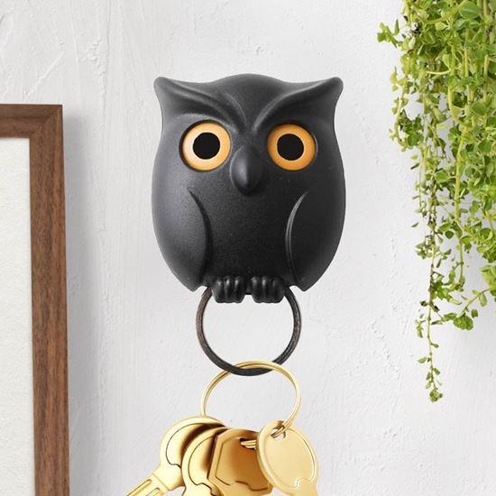 Obrázek z Magnetický držák na klíče - černá sova