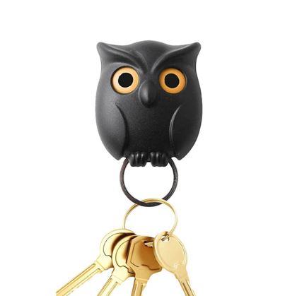 Obrázek z Magnetický držák na klíče - černá sova