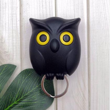 Obrázek z Magnetický držák na klíče - černá sova