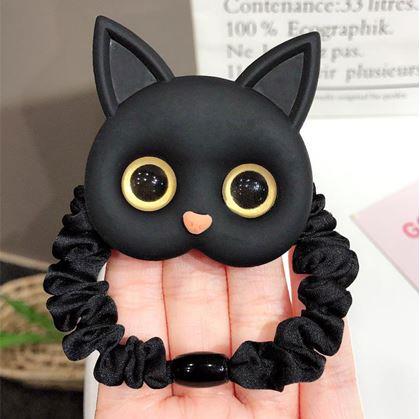 Obrázek z Gumička do vlasů s kočičkou - černá