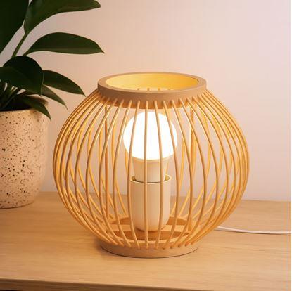Obrázek Bambusová stolní lampa s LED žárovkou