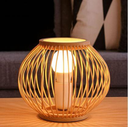 Obrázek z Bambusová stolní lampa s LED žárovkou