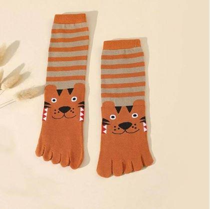Obrázek z Dětské prstové ponožky - vel. 15-19 cm - tygřík