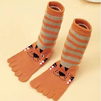 Obrázek z Dětské prstové ponožky - vel. 15-19 cm - tygřík