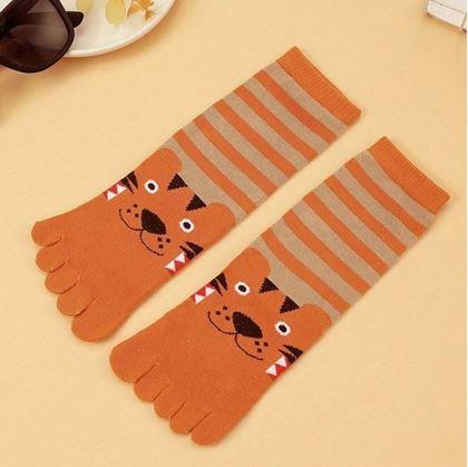 Obrázek z Dětské prstové ponožky - vel. 19-24 cm - tygřík