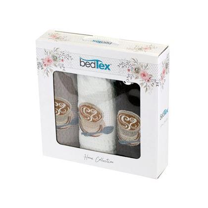 Obrázek z Dárková sada vaflových utěrek 3 ks - káva