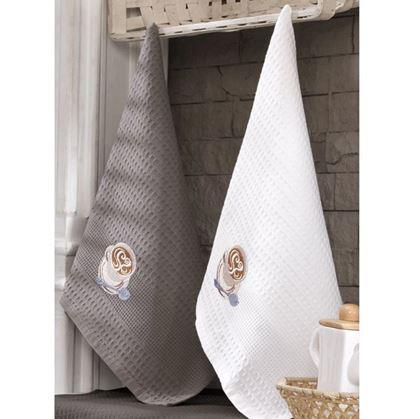 Obrázek z Dárková sada vaflových utěrek 3 ks - káva