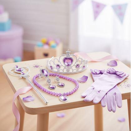 Obrázek z Sada doplňků pro princeznu 6 ks - fialová