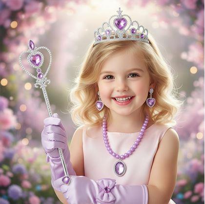 Obrázek z Sada doplňků pro princeznu 6 ks - fialová