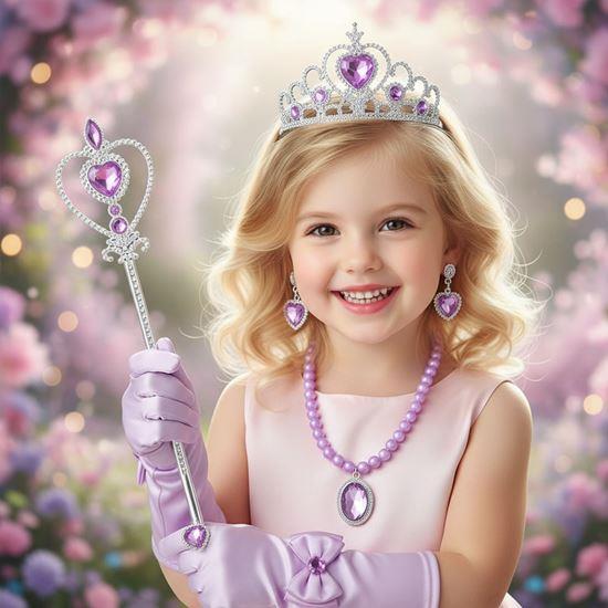 Obrázek z Sada doplňků pro princeznu 6 ks - fialová