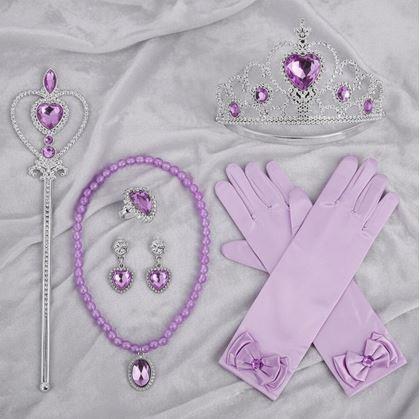 Obrázek z Sada doplňků pro princeznu 6 ks - fialová