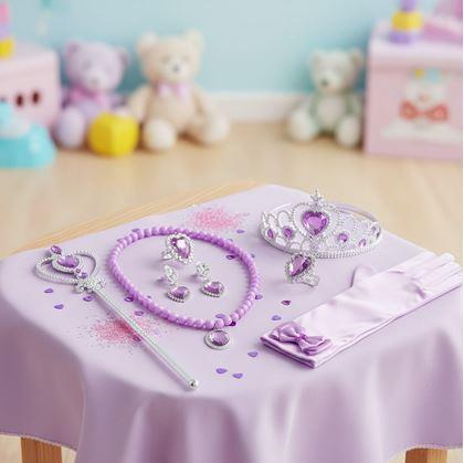 Obrázek z Sada doplňků pro princeznu 6 ks - fialová