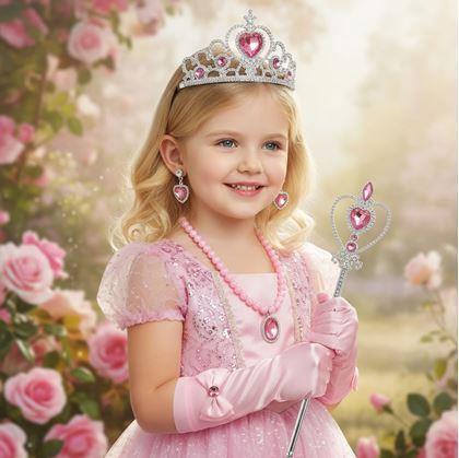Obrázek z Sada doplňků pro princeznu 6 ks - růžová