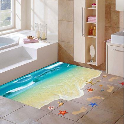 Obrázek z 3D samolepky na podlahu - pláž