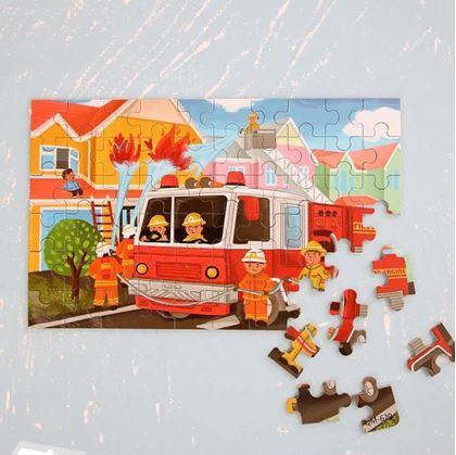 Obrázek z Dětské puzzle v plechové krabičce - hasiči