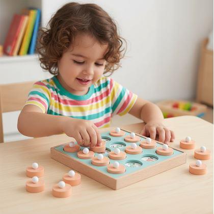 Obrázek z Dřevěná paměťová hra s vyměnitelnými obrázky