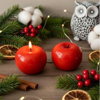 Obrázek z Dárková svíčka jablko 2 ks