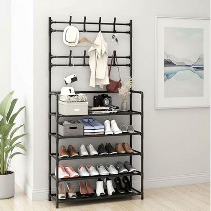 Obrázek Regál s věšáky a botníkem