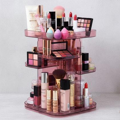 Obrázek z Velký otočný organizér na kosmetiku - růžový