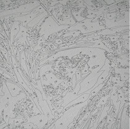 Obrázek z Malování podle čísel, vypnuté plátno na rám - zimní venkov