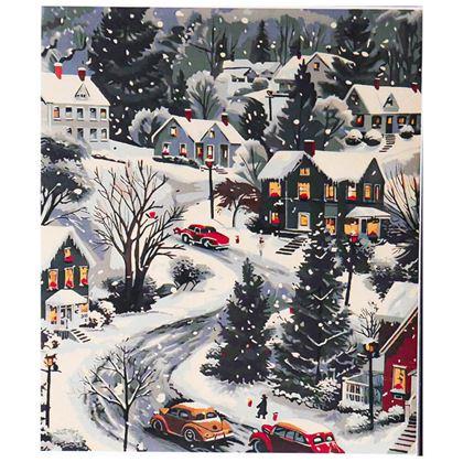 Obrázek z Malování podle čísel, vypnuté plátno na rám - zimní venkov