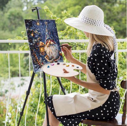 Obrázek z Malování podle čísel, vypnuté plátno na rám - vánoční skřítek