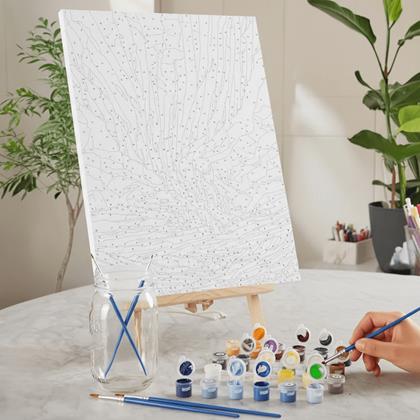 Obrázek z Malování podle čísel, vypnuté plátno na rám - polární záře