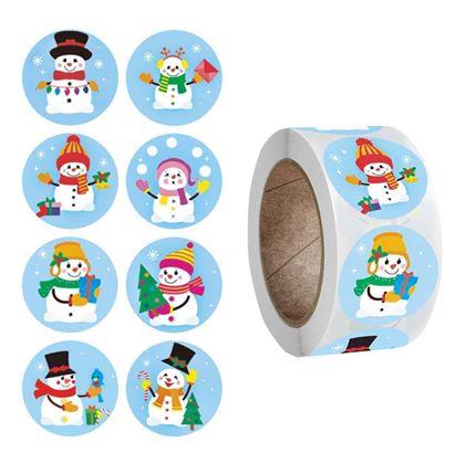 Obrázek z Vánoční samolepky 500 ks  - veselí sněhuláci
