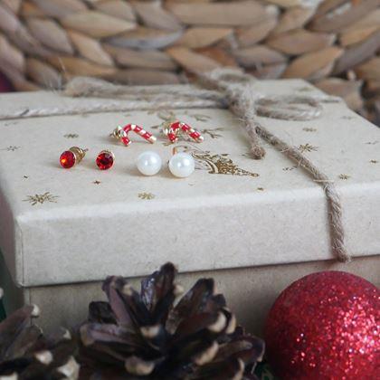 Obrázek z Vánoční náušnice 6 párů - zelená sada