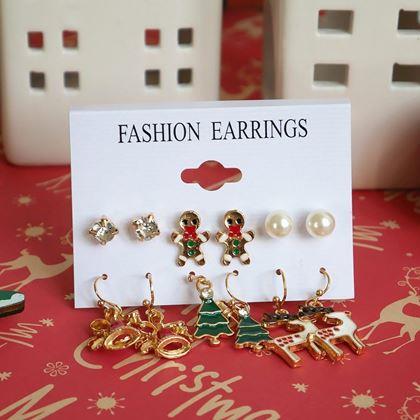 Obrázek z Vánoční náušnice 6 párů - zelená sada