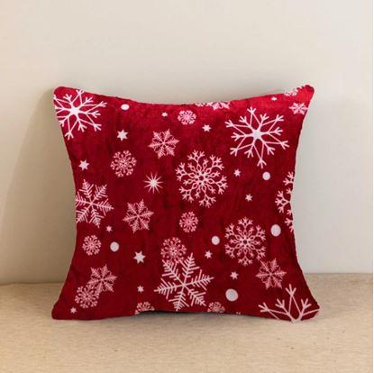 Obrázek Mikroplyšový povlak na polštářek 45 x 45 cm - Sněhové vločky 