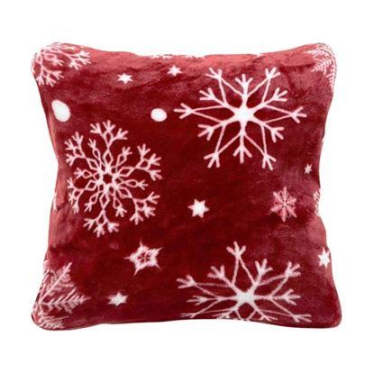 Obrázek Mikroplyšový povlak na polštářek 45 x 45 cm - Sněhové vločky 