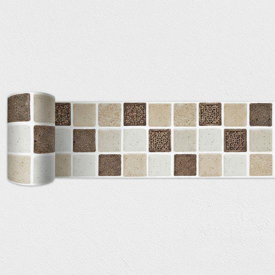 Obrázek z Samolepicí lišta mozaika - hnědý mix