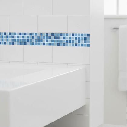 Obrázek z Samolepicí lišta mozaika - modrý mix