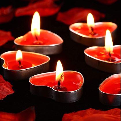 Obrázek z Svíčka srdce 50 ks - červená