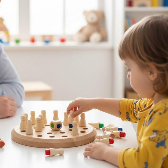 Obrázek z Paměťová hra pro děti - dřevěné šachy