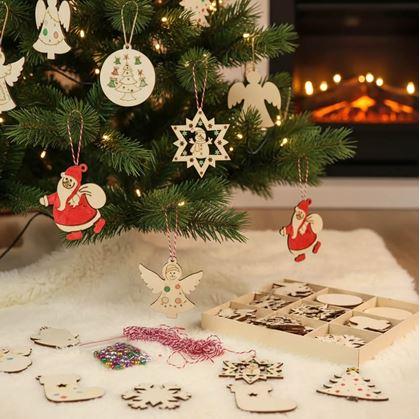 Obrázek z Dřevěné ozdoby k vybarvení 32 ks