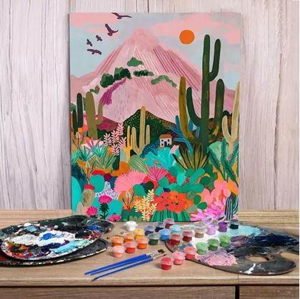 Obrázek z Dárková sada na malování - plátno 50x40 cm, sada barev a štětce