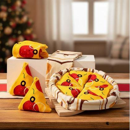 Obrázek z Sada 4 párů ponožek - pizza