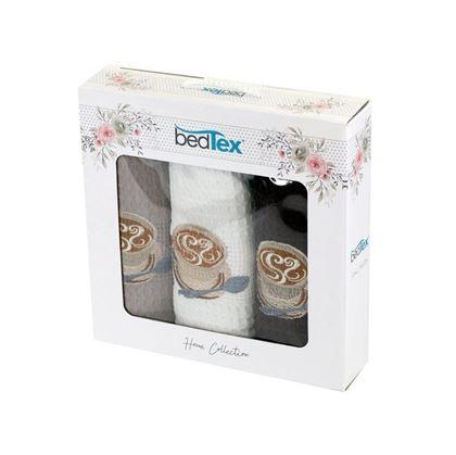 Obrázek z Dárková sada vaflových utěrek 3 ks - káva