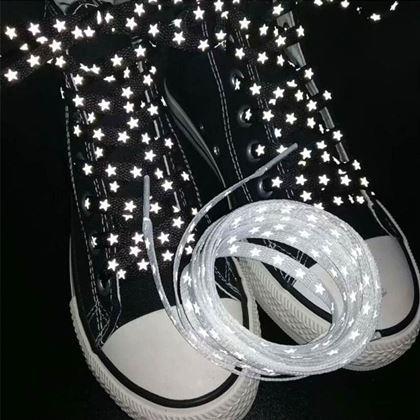 Obrázek z Tkaničky s reflexními hvězdičkami - černé