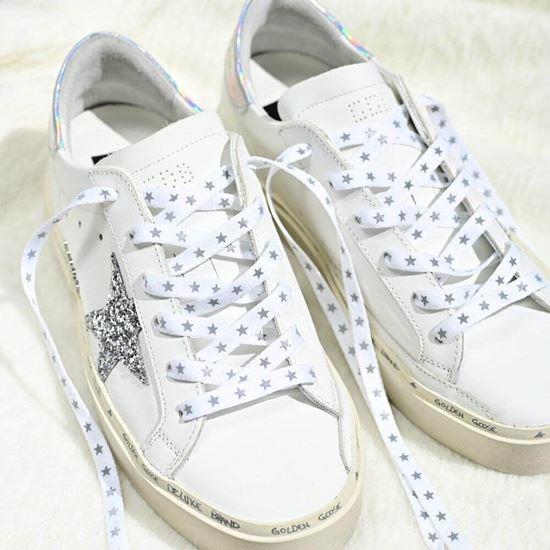 Obrázek z Tkaničky s reflexními hvězdičkami - bílé