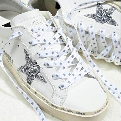 Obrázek z Tkaničky s reflexními hvězdičkami - bílé