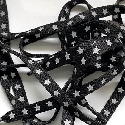 Obrázek z Tkaničky s reflexními hvězdičkami - černé