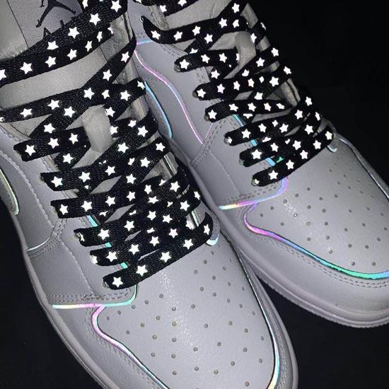 Obrázek z Tkaničky s reflexními hvězdičkami - černé