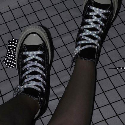 Obrázek z Tkaničky s reflexními hvězdičkami - černé