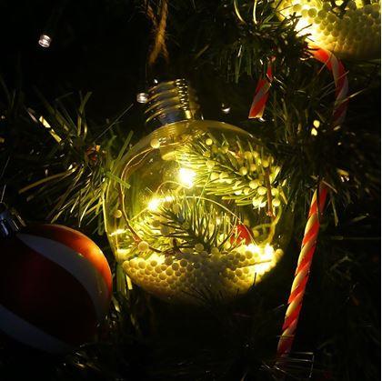 Obrázek z Vánoční LED svítící koule na stromeček - jehličí